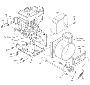 Frame Diagram and Parts List for 1695361-6240810X54 2007 Briggs and Stratton Snow Blower